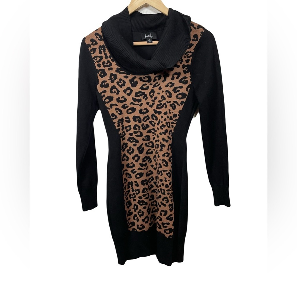NWT - By & By Women’s Cowl Neck Leopard Print Sweater Dress – Size XS